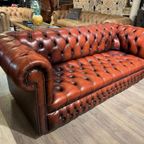 Engelse Chesterfield Bankstel 3+2 Zits Oxblood Rood Buttonseat thumbnail 3