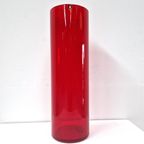 Red Pukeberg Sweden Cylinder Vase Xl, 1970S thumbnail 5