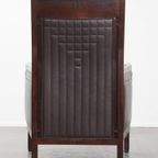 Luxe Art Deco Schuitema Design Fauteuil Met Donkerbruin Leer Uit De Decoforma Serie thumbnail 5