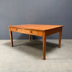 Antieke Pitch Pine Stoffen Tafel Met Twee Laden thumbnail 7