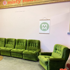 Super Gave Groen Fluwelen Vintage Elemenentenbank thumbnail 7