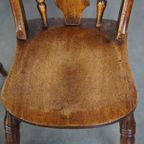 Set Van 4 Charmante Antieke Engelse Eetkamerstoelen Uit Midden 19e Eeuw thumbnail 11