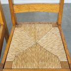 Set Van 4 Eikenhouten Haagse School Design Eetkamerstoelen Uit Begin 1900 Met Rieten Zittingen thumbnail 12