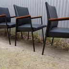 Set Van 6 Industriele Midcentury Armstoelen/ Vergaderstoelen thumbnail 11