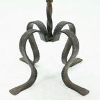 Impressive Sculptural Brutalist Metal Candle Holder 1960S thumbnail 8