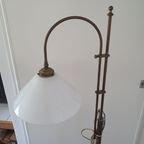 Vintage - Vloerlamp - Staande Lamp - Koper - Opaline Kap thumbnail 16