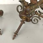 Duo 19e Eeuwse Bronzen Gas Wandlampen thumbnail 6