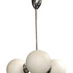 Hanglamp Art Deco, Lamp Met Bollen Opaline Glas, Reliving thumbnail 6