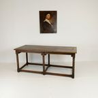 Prachtige Antieke Eikenhouten Eetkamer-/Bijzettafel thumbnail 4