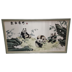 Vintage Chinees Borduurwerk Met Panda'S thumbnail 3