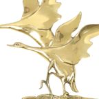 Messing Opvliegende Ganzen Mid Century Muurdecoratie Vogels thumbnail 5