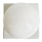 Vintage Mid-Century Plafondlamp Wit Vierkant Keramiek Nopjes thumbnail 7