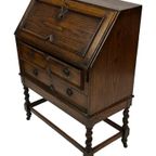 Antieke Secretaire Met Gedraaide Poten Jaren 50 Design thumbnail 3