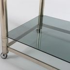 Italian Modern Chromed Steel Serving Cart/Side Table, 1970’S thumbnail 10