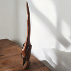 Grote Vintage Houtsnijwerk (kraan?)vogel Hoogte 52 Cm thumbnail 7