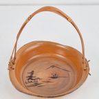 Vintage Japanse Handgesneden Houten Obon Kom Schaal Azie thumbnail 4