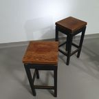 3 X Oak Construction Stools 1960s thumbnail 30