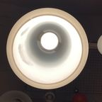 Enorme Zeldzame Hanglamp Van Mat WIT Glas Van Peill En Putzler Xl 1960 thumbnail 10