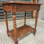 Antiek Brocante Tafeltje Sidetable Met Lade 70 X 73 Cm thumbnail 11