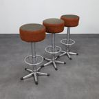 3x Bar Stool In Chrome, 1970s thumbnail 3