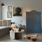 Grote Vintage Brocante Linnenkast Demontabel Off Black Van Farrow & Ball thumbnail 2