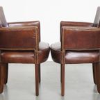 Geweldige Set Van 2 Cognac Kleurige Rundleren Ralph Lauren Design Eetkamerstoelen thumbnail 17