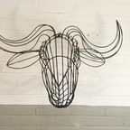 3d Metalen Stier, Draad Kunst, Wanddecoratie thumbnail 2