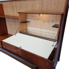 Vintage Teak Houten Wandkast Met Bar, Jaren 60 thumbnail 4