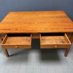 Antieke Pitch Pine Stoffen Tafel Met Twee Laden thumbnail 18