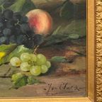J. Claes (1874-1956). Stilleven Met Rozen En Fruit. thumbnail 3