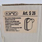 Vintage Simes Buitenlamp Wandlamp Metaal Glas ’80 Italy Wit thumbnail 17