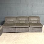 Mid-Century Modulaire Bank – Velours Pepitastof – Jaren 70 thumbnail 13