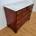 Vintage Antiek Dressoir Commode Ladekast Badkamermeubel Met Marmer Blad 704 thumbnail 7