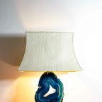 Fine Brass & Blue Agate Stone Lamp thumbnail 5