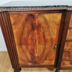 Vintage Art Deco Dressoir Wandkast Ladekast Badkamermeubel Met Marmer Blad thumbnail 19