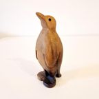 Vintage Pinguin Beeldje Teakhouten Vogel thumbnail 3