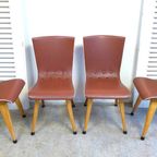 Set Van 4 Vintage Retro Stoelen Van Ontwerper Van Os thumbnail 5