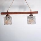 Midcentury Hanglamp Teak En Kristal thumbnail 13