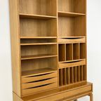 Scandinavisch Vintage Eiken Fineren Boekenkast thumbnail 10