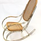 Vintage Schommelstoel Messing Bentwood Regency Stijl Design thumbnail 18