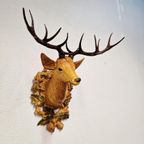 Vintage Hertenkop Gewei Kunststof Tirol Skihut Cafe Mancave thumbnail 2