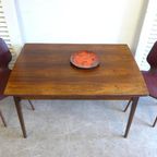 Prachtige Vintage Uitschuifbare Tafel Met 5 Retro Stoelen thumbnail 2