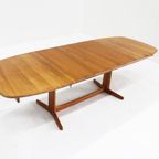 Vintage Deense Ovalen Uitschuifbare Eettafel Tafel Massief Teak 1960S thumbnail 6