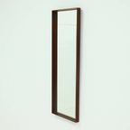 Large Scandinavian Rectangular Rosewood Mirror 1960s thumbnail 2