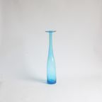 Blue Bubble Glass Bottle Vase 1950S 1960S thumbnail 7