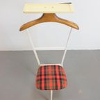 Vintage Dressboy Stoeltje Valet Mid Century Hout Metaal ’60 thumbnail 5