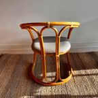 4 Rotan Bamboe Eetkamer Stoelen Mid Century Vintage thumbnail 6