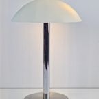 Vintage Mushroom Tafellamp Glas Rvs Chroom ‘60 Mid Century thumbnail 2