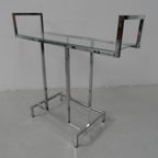 Vintage Chrome Wandtafel Met Glas thumbnail 3