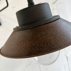 Vintage Industriële Wandlamp / Muurlamp Met Glazen Kap thumbnail 9